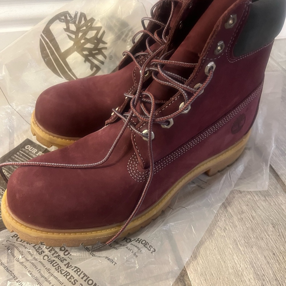 Timberland Men's Rich Burgundy Leather Boots